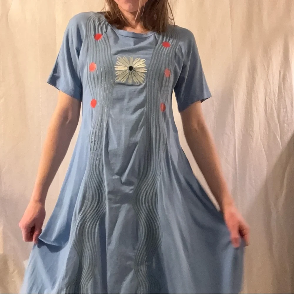 Opening Ceremony Midi Dress, Light Blue Floral T-shirt - Picture 5 of 6